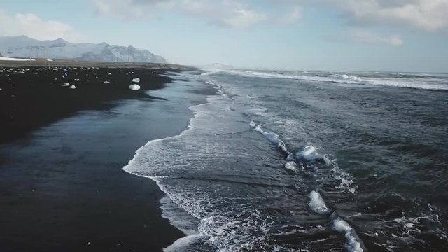 Iceland Aerial View Of Ocean Waves And Diamond Beach 5