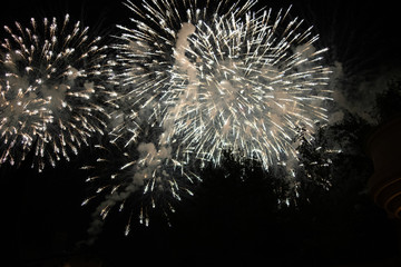 fireworks in the night sky
