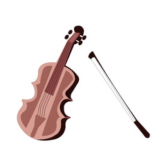 Musical Instrument - Violin - Cartoon Vector Image