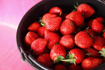 Strawberry in the bucket , Strawberry.