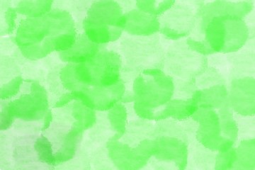 square graphic with confetti circles pale green, light green and tea green background with space for text or image