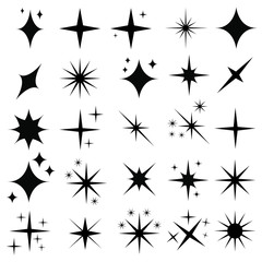 Sparkles icon Vector  set. Star illustration symbol.