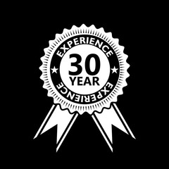 30 years of experience icon isolated on black background