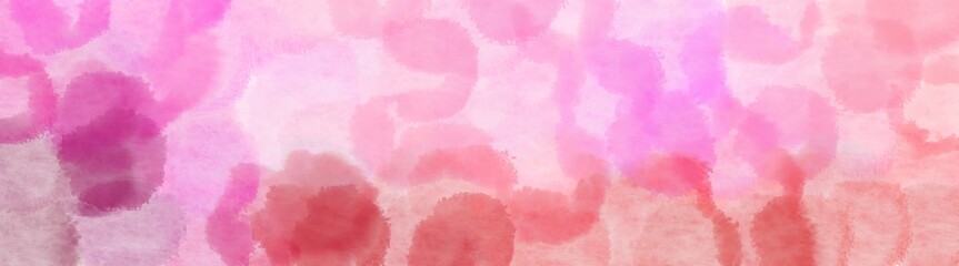 abstract round bubbles wide banner. pink, mulberry  and light coral background with space for text or image