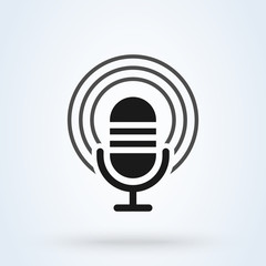 microphone Simple vector modern icon design illustration.