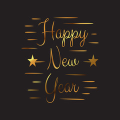 Fototapeta na wymiar gold colored Happy new year 2020 Illustration background Concept Image in black background
