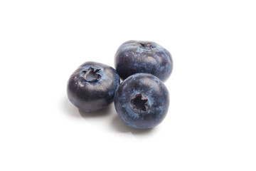 Blueberries isolated on white background.
