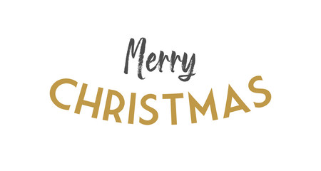 Merry Christmas typographic design. Xmas Holidays text lettering.