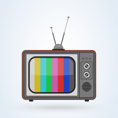 Old TV Retro Single flat. Simple vector modern design illustration.