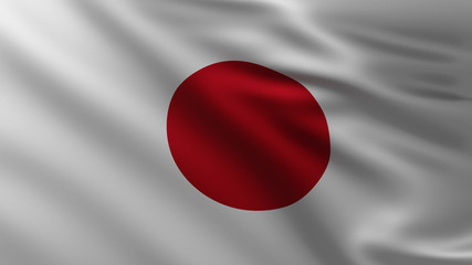 Large Japenese Flag in the wind