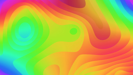 abstract illustration: bright multi-colored spots gradient painted in spectral colors, 3D graphics