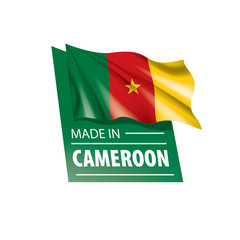 Naklejka premium Cameroon flag, vector illustration on a white background