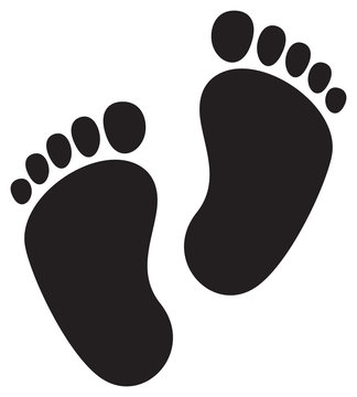 Baby footprints vector illustration (boy or girl)