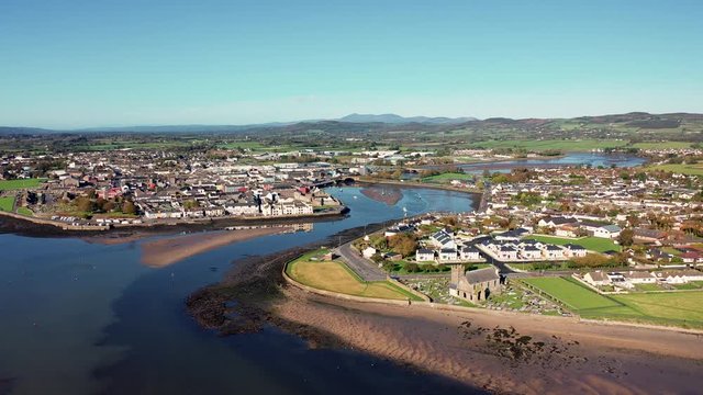Dungarvan, Ireland seen from the Air on Atlantic Coast