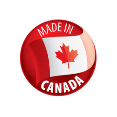 Canada flag, vector illustration on a white background