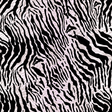 Abstract illustration skin of zebras, animal seamless pattern, fashion striped print, spring summer, design trendy fabric texture, vector