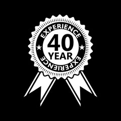 40 years of experience icon isolated on black background