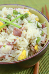 bowl of Cantonese rice on a table
