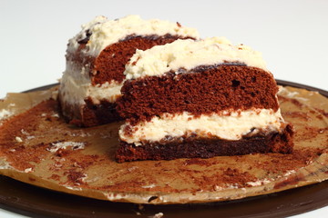 Chocolate Layer Cake (Torte) with Whipped Cream and Jam