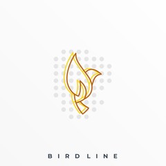 Bird Line Illustration Vector Template