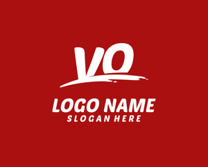 VO Initial with splash logo vector