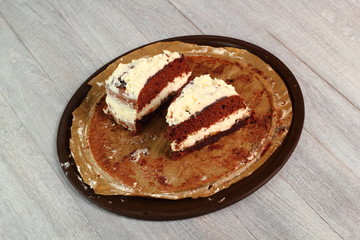 Chocolate Layer Cake (Torte) with Whipped Cream and Jam