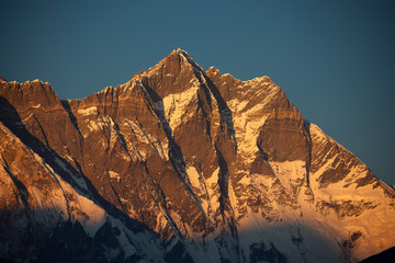 The sunset of Mt. Lhotse. - obrazy, fototapety, plakaty