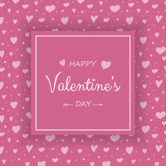 Beautiful greeting card with hand drawn hearts for Valentine's Day. Vector