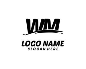 Obraz premium WM Initial with splash logo vector