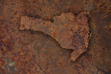 Karte von Santa Catarina auf rostigem Metall