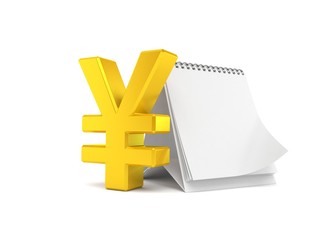 Obraz premium Yen currency with blank calendar
