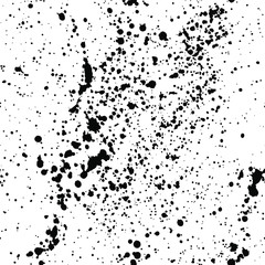Ink splash seamless pattern. Black and white spray texture 