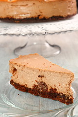 Chocolate cheesecake with raisins (curd pudding)