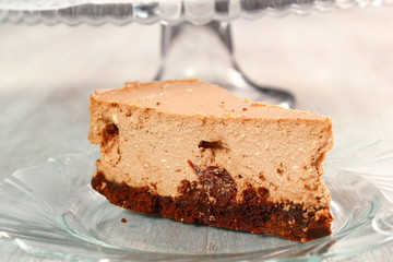 Chocolate cheesecake with raisins (curd pudding)