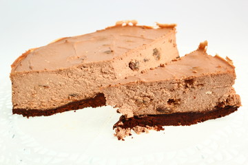 Chocolate cheesecake with raisins (curd pudding)