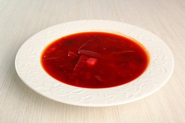 Borsch. Beet Soup with beans.