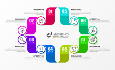 Infographic design template. Creative concept with 8 steps