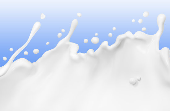 Wave of milk, splash of yogurt abstract background, 3d rendering