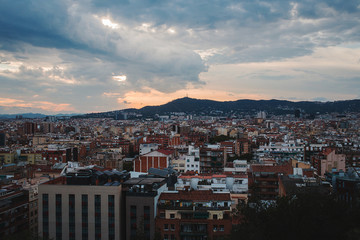Fototapeta premium view of the city of barcelona spain