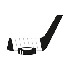 Hockey stick and washer. Canada single icon in black style vector symbol stock illustration web.