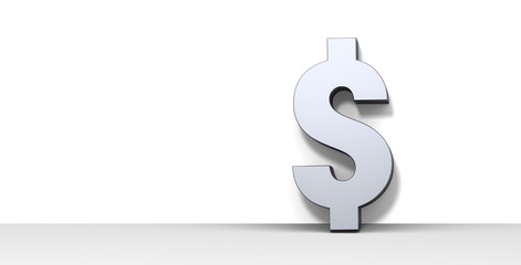 dollar sign symbol silver 3d