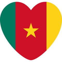 Cameroon flag heart shape icon vector