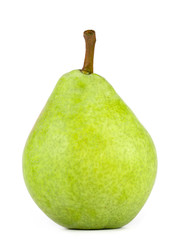 green pear on a white background