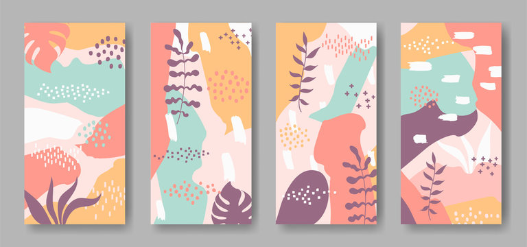 Set of vector banners with abstract ornament
