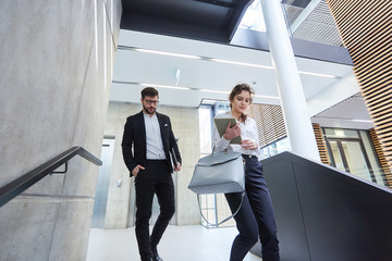 Business people on the way to work