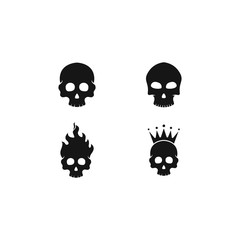 set of skull logo vector icon template illustration