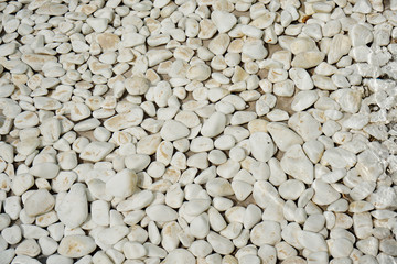 Background of white small stones on transparent water 