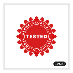 dermatologically tested. can be used for product labels. vector illustration elements