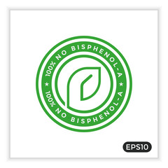 BPA-free icon (BISPHENOL-A), can be used for labels or symbols on plastic bottles