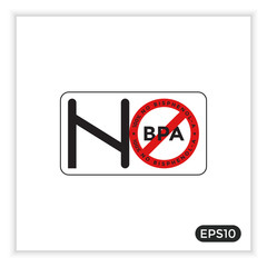 BPA-free icon (BISPHENOL-A), can be used for labels or symbols on plastic bottles